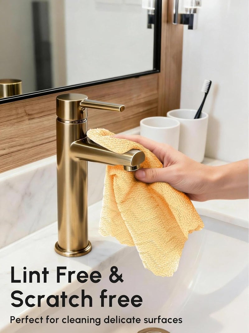 SOOWASH Microfiber Cleaning Cloths Roll, 75 Pack Tear Away Microfiber Towels Roll, 12" x 12" Lint Free Rags, Reusable Cleaning Cloths, Washable, Scratch Free,Ultra Absorbent Dish Rags(Orange Ripple) - Image 4
